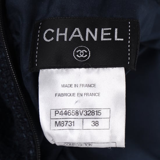 Chanel knielange rok van marineblauw katoen - Image 4