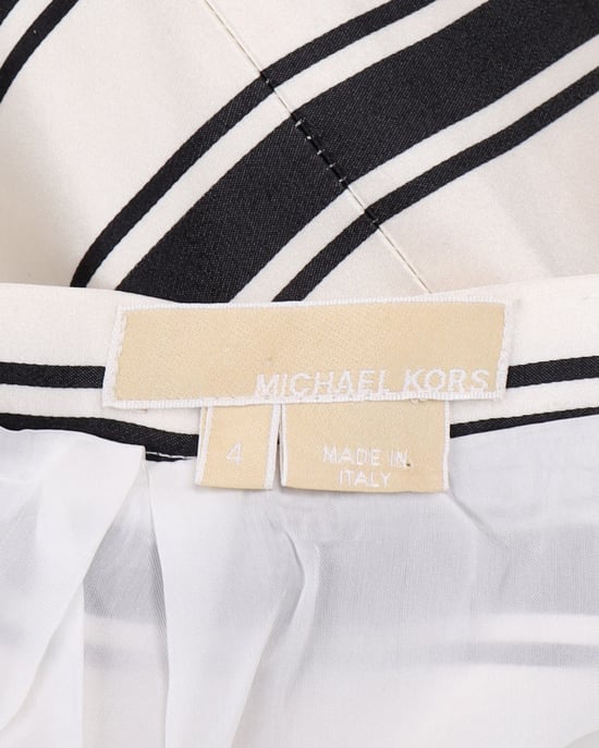 Michael Kors gestreepte rok van witte zijde - Image 4