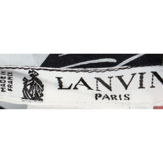 Lanvin midi-rok met bloemenprint en strikceintuur in zwart-wit katoen - Image 4