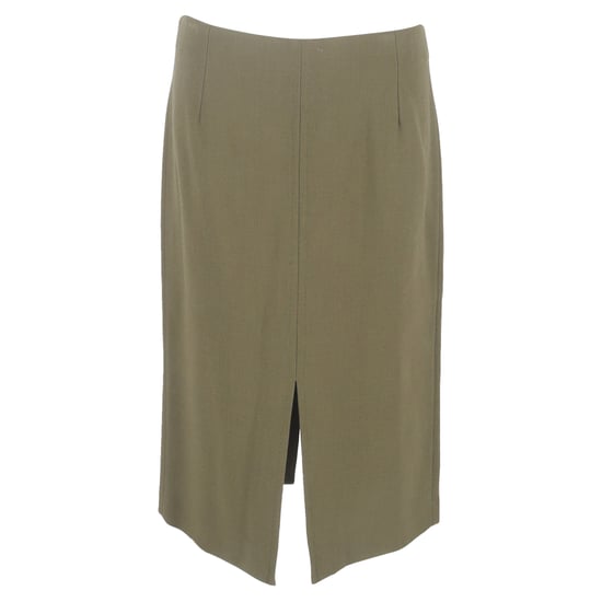 Roland Mouret midi-kokerrok met split aan de voorkant in olijfgroene wol. - Image 1