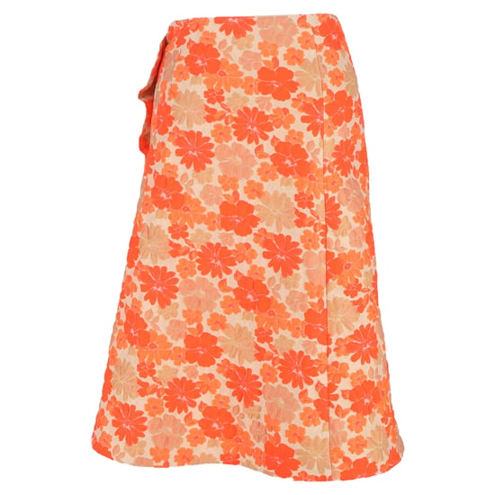 Jil Sander Floral-Jacquard Midi Wrap Skirt in Orange Polyester - Image 3