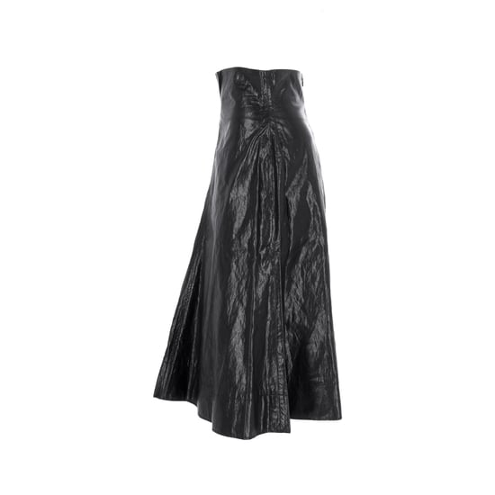 Philosophy di Lorenzo Serafini A-lijn rok van imitatieleer met kreukels in zwarte viscose - Image 2