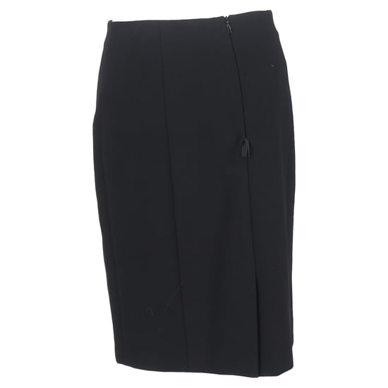 Boss by Hugo Boss Nauwsluitende rok tot de knie met panelen in zwarte wol - Image 3