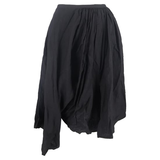 Yohji Yamamoto Asymmetrische gedrapeerde midi-rok van zwart katoen - Image 1