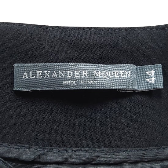 Alexander McQueen Plisserad Midikjol i Svart Polyester - Image 3