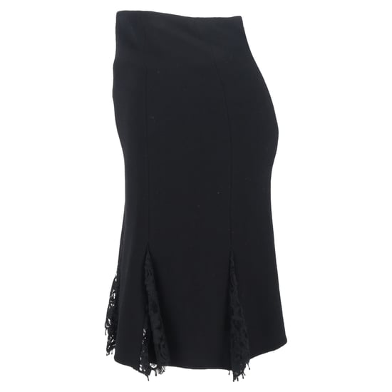 Oscar de la Renta Knie-lange Rok met Kantdetail in Zwarte Wol - Image 2
