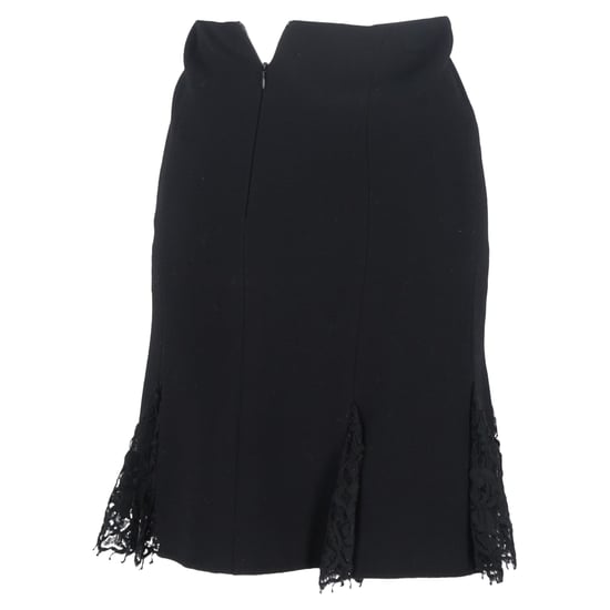 Oscar de la Renta Knie-lange Rok met Kantdetail in Zwarte Wol - Image 3