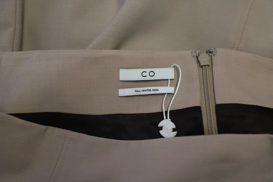 Co-rok met split aan de voorkant en hoge taille in beige stretchwol - Image 6