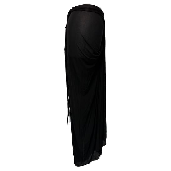 Rick Owens gedrapeerde midi-rok in zwart cupro - Image 2