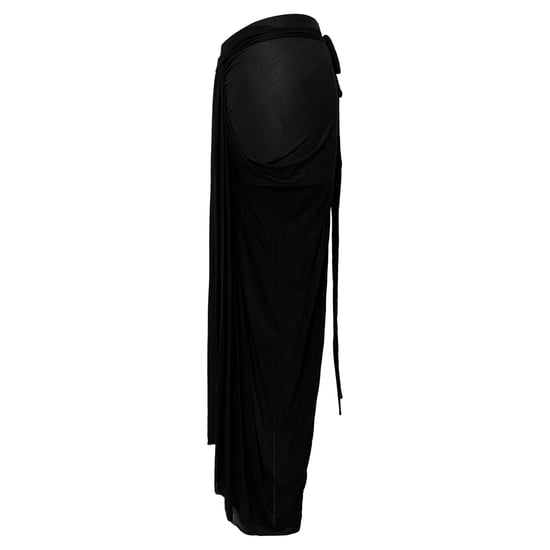 Rick Owens gedrapeerde midi-rok in zwart cupro - Image 4