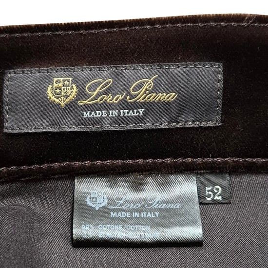 Loro Piana Mid-Rise Straight-Leg Pants in Brown Velvet - Image 3