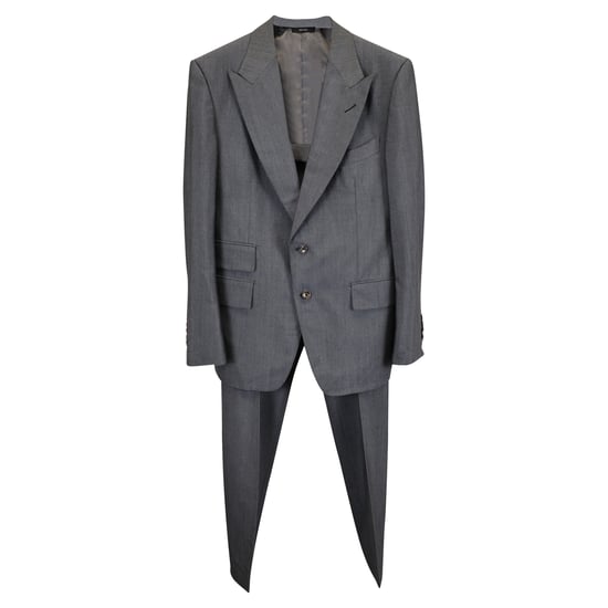 Tom Ford Shelton kostymbyxor i grå ull - Image 4