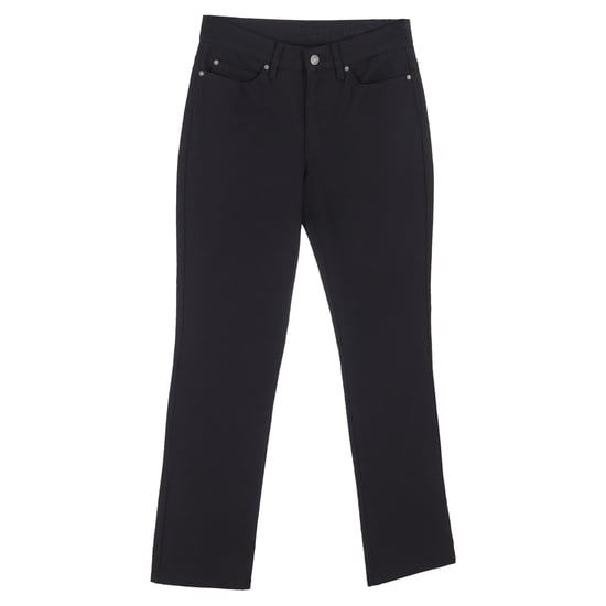 Escada Sport High-Rise Straight-Leg Jeans in Black Cotton Denim - Image 1