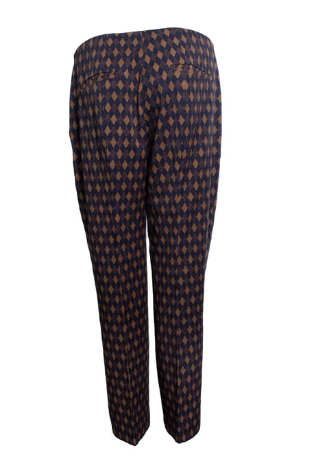 Prada, Diamond printed pantalon in blue and brown - Image 2