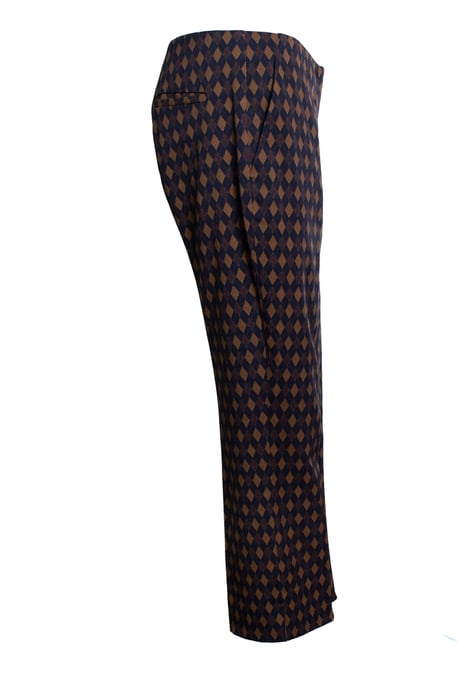 Prada, Diamond printed pantalon in blue and brown - Image 3