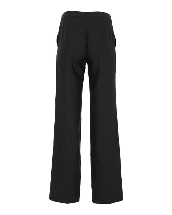 Max Mara broek met wijde pijpen in zwart linnen - Image 3