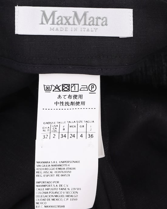 Max Mara broek met wijde pijpen in zwart linnen - Image 4
