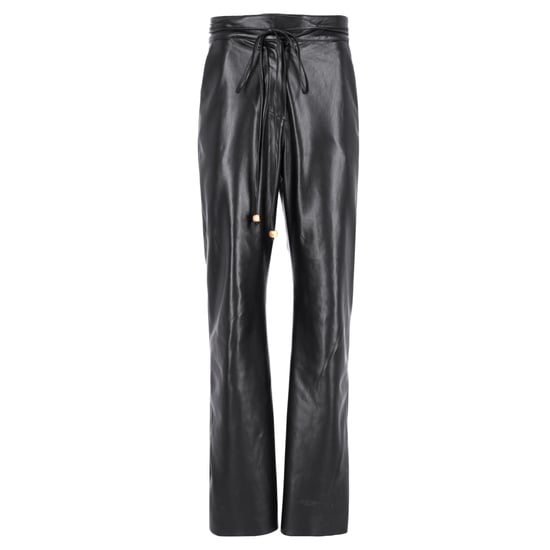 Nanushka High-Rised Wide Leg Pants in Black Faux Leather - Image 1
