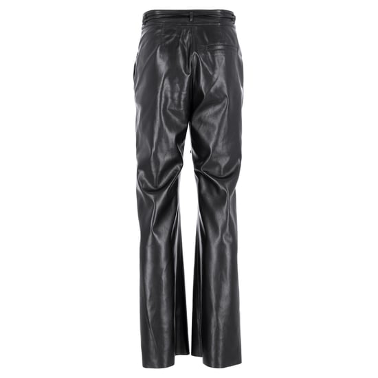 Nanushka High-Rised Wide Leg Pants in Black Faux Leather - Image 2