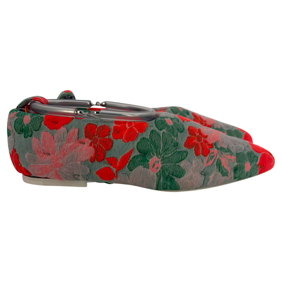 Jil Sander Brocade Point Toe Ballerina Flats in Multicolor Cotton - Image 1