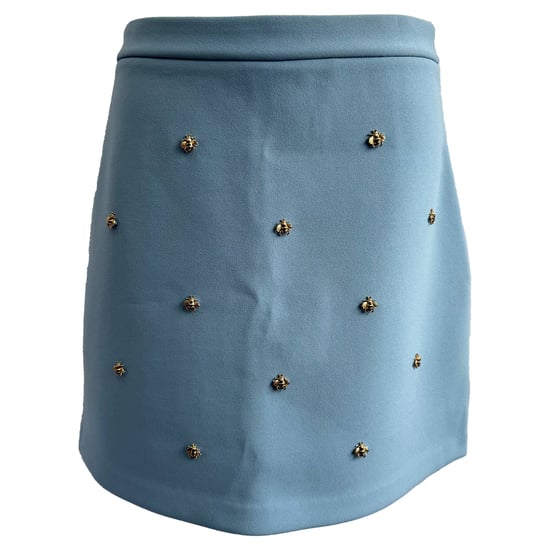 Maje Jizie minirok met bijenversiering in blauw polyester - Image 1