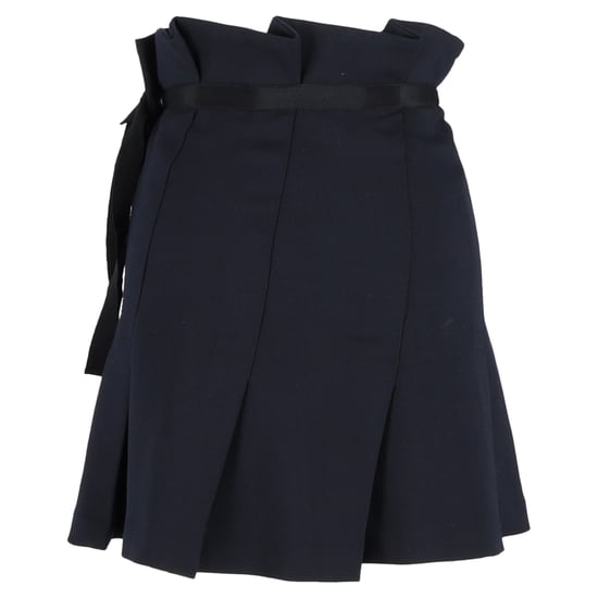 Sandro Paris geplooide minirok met strik in marineblauw polyester - Image 3