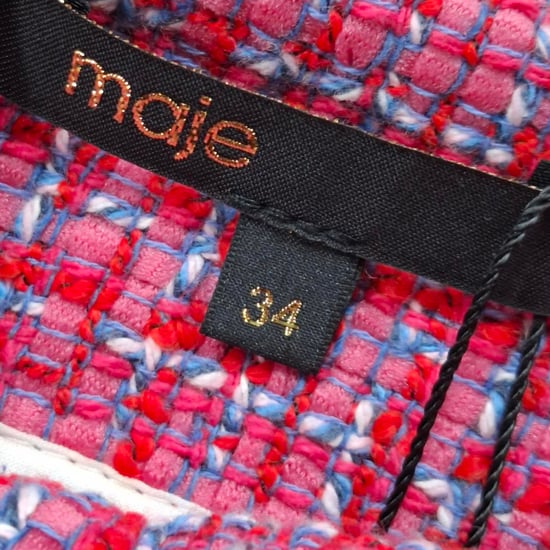 Maje Jolia Asymmetrisk Tweed Minikjol i Rosa Polyamid - Image 3