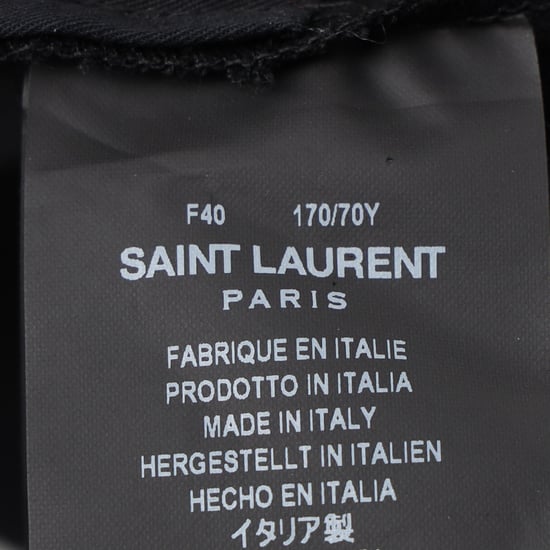 Saint Laurent Randiga Byxor i Svart Ull - Image 5