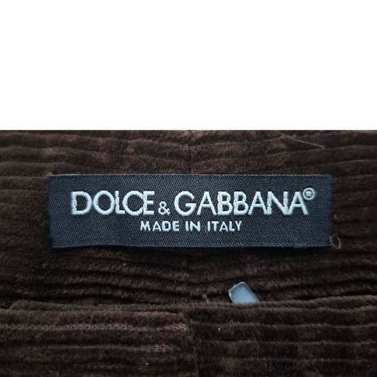 Dolce & Gabbana vida byxor i brunt manchestertyg - Image 3