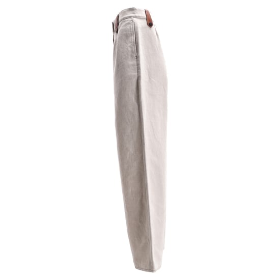 Loewe byxor med vida ben och bältesringdetaljer i beige bomull - Image 2