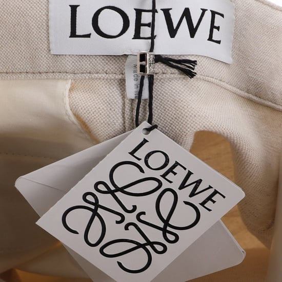 Loewe byxor med vida ben och bältesringdetaljer i beige bomull - Image 4