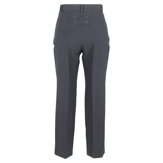 Maison Margiela Slim-Fit Cropped Trousers in Grey Polyester - Image 3
