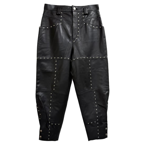 Isabel Marant Viamao Nitade Avsmalnande Byxor i Svart Läder - Image 1
