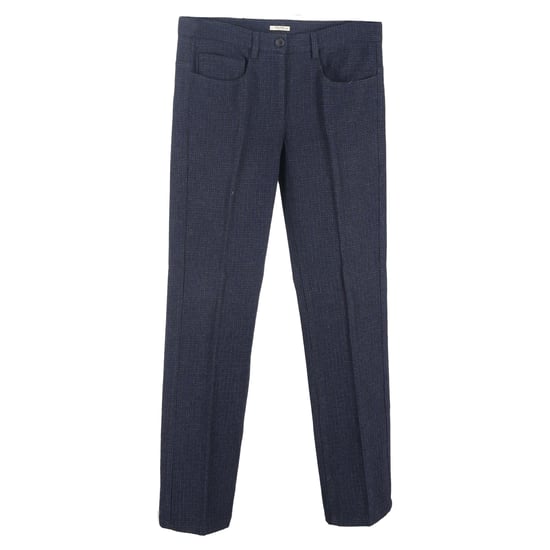 Miu Miu Cropped Trousers in Navy Blue Wool - Image 1