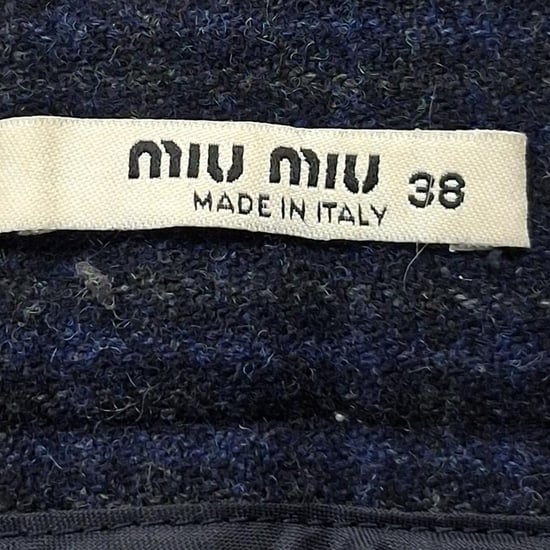 Miu Miu Cropped Trousers in Navy Blue Wool - Image 3