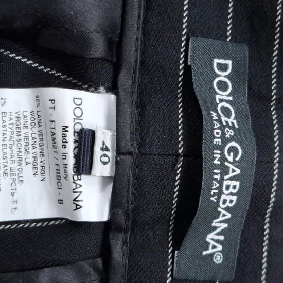 Dolce & Gabbana randiga byxor i svart ull - Image 3