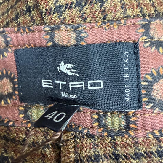 Etro Rutiga Byxor i Brunt Ull - Image 3