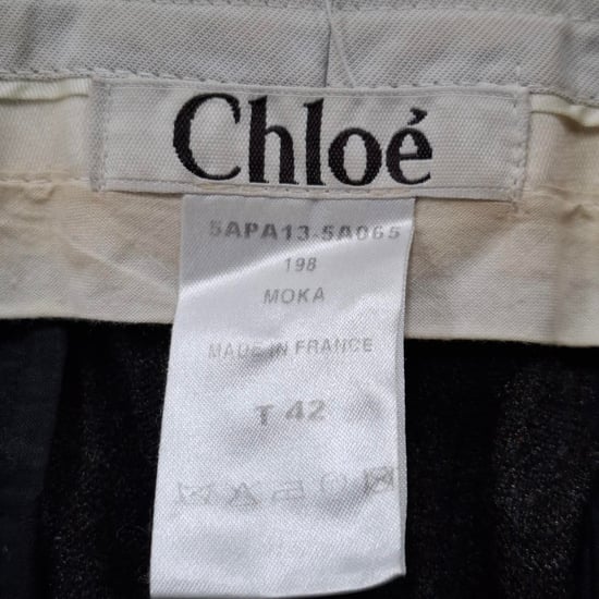 Chloé Raka Byxor i Grå Ull - Image 3