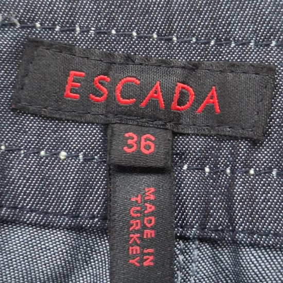 Escada byxor med raka ben och synliga sömmar i grå bomull - Image 3