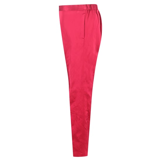 Dries Van Noten broek met wijde pijpen en trekkoord in roze zijde - Image 2