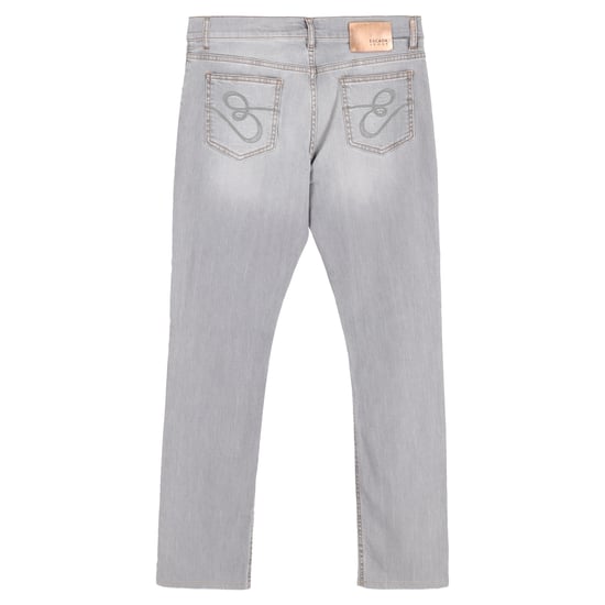 Escada Tvättade Raka Jeans i Ljusgrå Bomullsdenim - Image 2