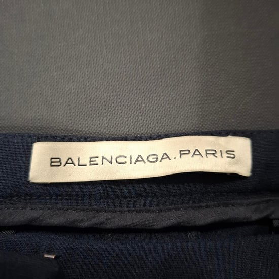 Balenciaga raka byxor i marinblå ull - Image 4