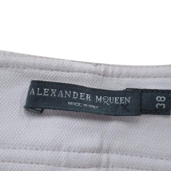 Alexander McQueen broek met logo-borduurwerk in lichtroze katoen - Image 3