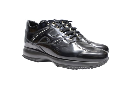 Hogan Interactive sneakers met studs in zwart lakleer - Image 3