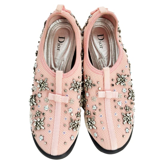 Dior Fusion Crystal-Embellished Slip-On Sneakers in Pink Polyester - Image 3