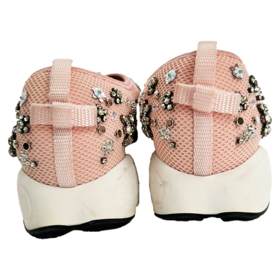 Dior Fusion Crystal-Embellished Slip-On Sneakers in Pink Polyester - Image 4