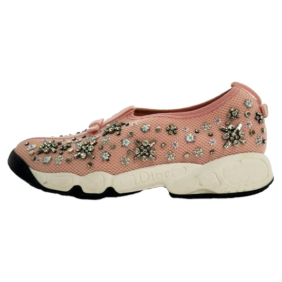 Dior Fusion Crystal-Embellished Slip-On Sneakers in Pink Polyester - Image 6