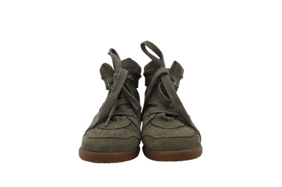 Isabel Marant Bobby Wedge Sneakers i Grön Mocka - Image 2