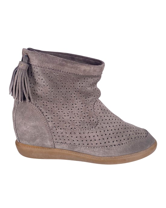 Isabel Marant Velvet Stainer Basket Boots i grå mocka - Image 1