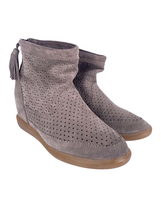 Isabel Marant Velvet Stainer Basket Boots i grå mocka - Image 3